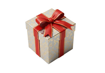 Obraz premium Ornate gift box with red ribbon.