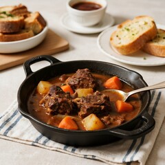 Oxtail stew with carrots and potatoes