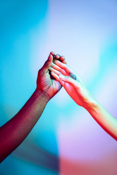 Multiethnic hands expressing unity and diversity