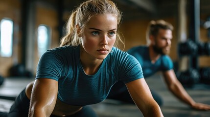 Fitness coaching sessions with personal trainers, gym workouts, tailored exercise programs, motivated clients, progress tracking, dynamic active lifestyle, health goals visualized professionally