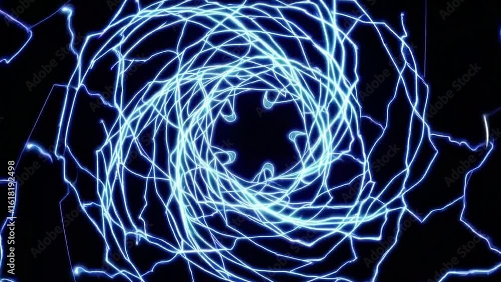 Poster an electrifying spiral of light and energy against a dark background. the image showcases a complex 