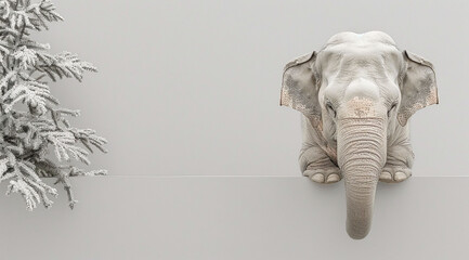 white elephant on black background