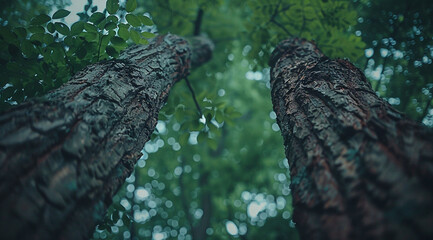 old tree trunk with snow