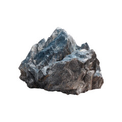 A substantial, irregularly shaped rock with mottled dark and light gray tones