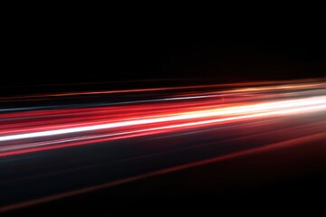 PNG 16-bit laser trail and speed light with red car beam, modern street flash and night motion effect on abstract highway, PNG blur streak for futuristic dynamic road design and traffic ...
