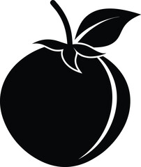 Jambul fruit silhouette, fruit vector, botanical illustration, tropical fruit, black and white