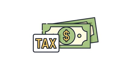 Money and tax concept illustration