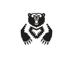 Wild bear silhouette vector illustration