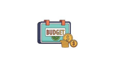 Budget planning with coins and calendar icon