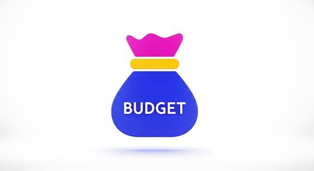 Money bag icon labeled budget with crown