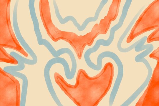 Minimalist organic pattern with warm hues on beige