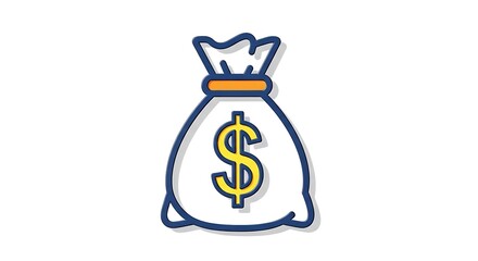 Money bag icon with dollar sign