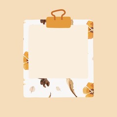 Autumn instant photo frame, aesthetic floral design