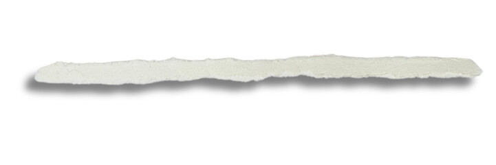 Torn White Paper Strip, Isolated on Transparent Background.