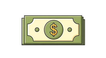 Cartoon dollar bill with dollar sign