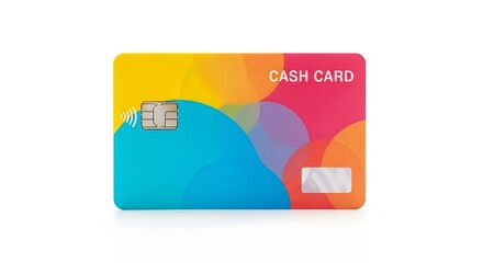 Colorful cash card with modern design and chip technology