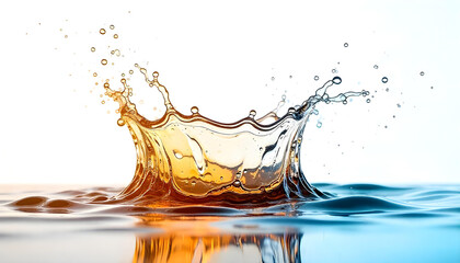 hot Water liquid oil juice splash isolated on white background