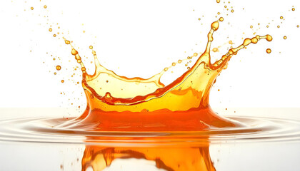 hot Water liquid oil juice splash isolated on white background