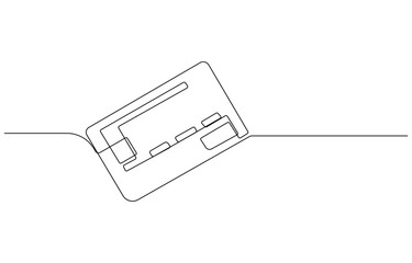 continuous line credit card line art vector, Credit Card one line drawing. Finance, business, and banking theme