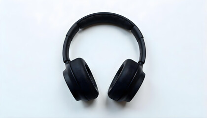 black wireless headphone isolated on white background 