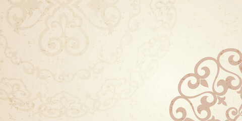 Ethnic background on the theme of Uzbek, Kazakh national ornament, Islamic pattern, frame, vector design