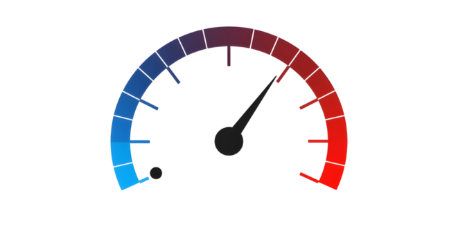 Colorful meter showing market speed or risk level ideal for financial analysis content
