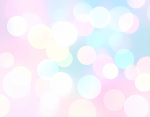 Soft Pastel Bokeh Background in Pink, Blue, and Yellow Tones

