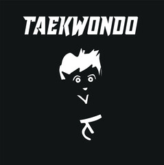 Taekwondo vector background, banner, poster. One continuous line art drawing illustration of taekwondo spor