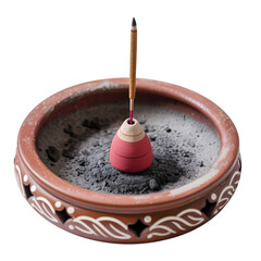 Incense burning in a decorative bowl, creating a peaceful and aromatic atmosphere for meditation.