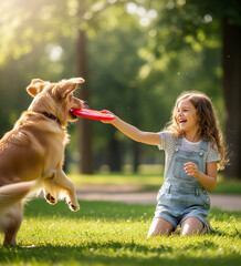 girl and her dog