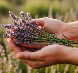 lavender in the hand