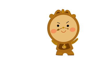 Cute little princess illustration elements - mr clock objects. Wonderland