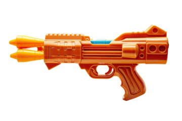 Toy gun designed with bright colors and rocket launchers for imaginative play in children's settings