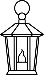 Christmas lantern line art vector illustration design