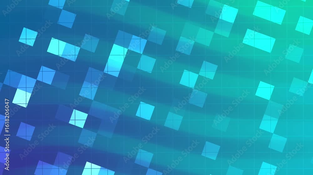 Aufkleber arctic blue abstract geometric background animation featuring a grid pattern with shimmering light, 