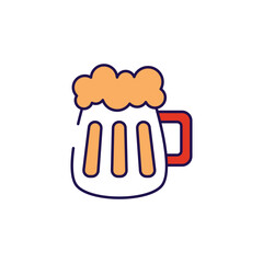 Beer icon design with white background stock illustration