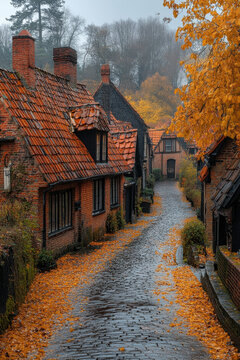 A cobblestone road in Bres, Germany.