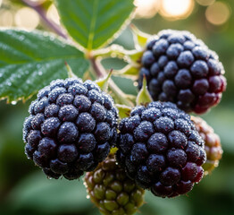 blackberries on the vine
