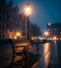 bench in the night