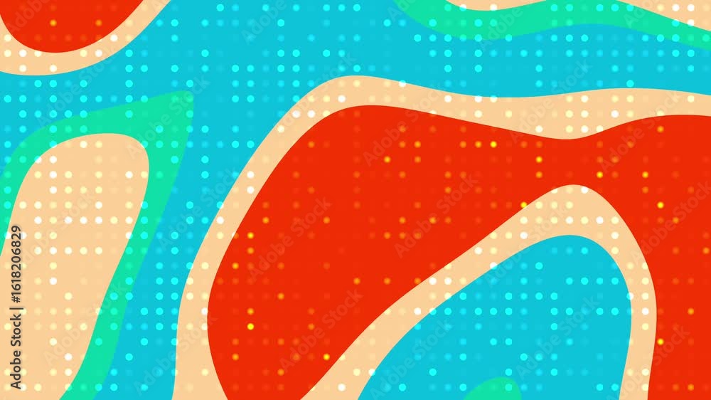 Poster aurora heat dynamic abstract background animation with colorful shapes and dots, ideal for modern pr