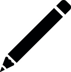 Black pencil icon simple drawing tool silhouette