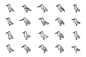 Seagull Sketch Collection: A minimalist series of charming seagull sketches, perfect for adding a touch of coastal elegance to any creative project.