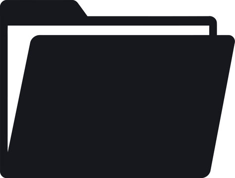 Open black folder icon