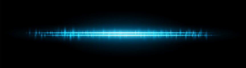 Glitch beam set. Sharp light wave with double reflection and rhythm pattern. Emulates tech signal or audio wave in digital motion graphics.