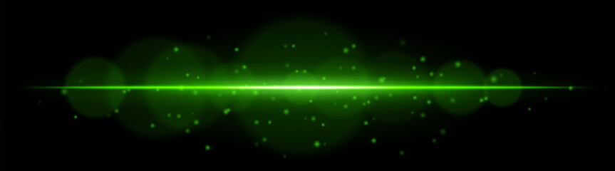Obraz premium Particle light. Radiant beam with dynamic glow and flying dots. Creates atmosphere of speed, shine, motion, or high-tech visual signal.