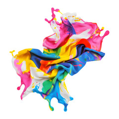 Fototapeta premium Vibrant Beach Towel with Dynamic Color Splashes for Summer Fun
