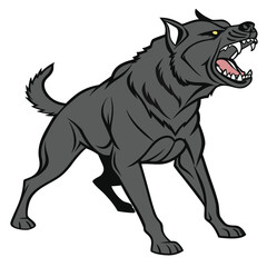 Fototapeta premium Black dog silhouette vector illustration isolated on white
