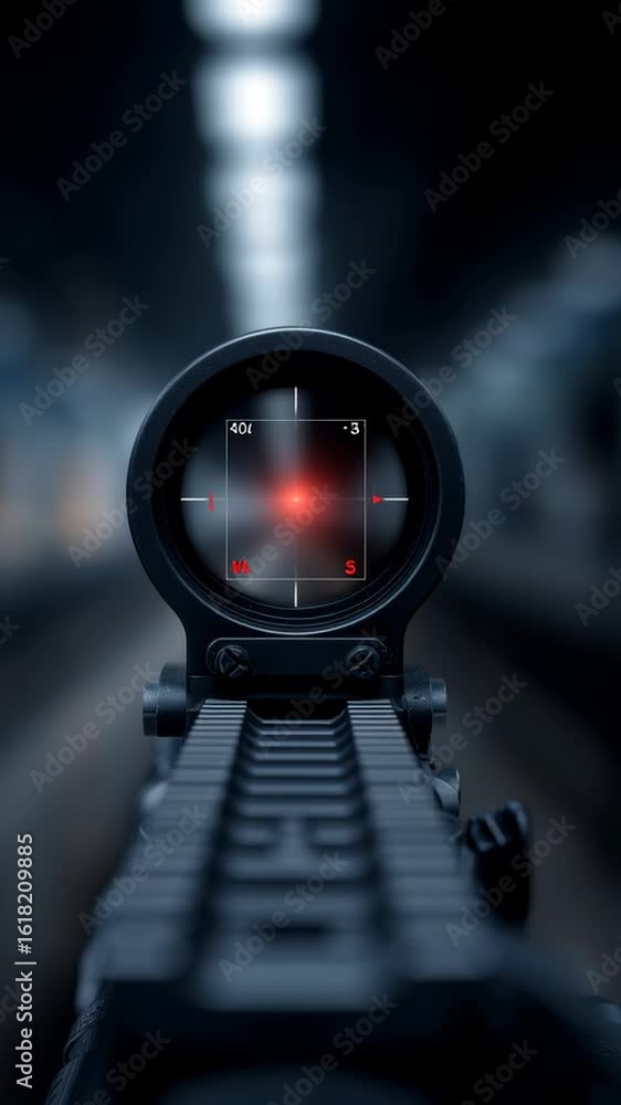 Aufkleber futuristic first-person shooter targeting interface showcasing advanced hud graphics