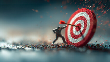 business shoot with slingshot to target