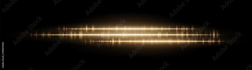 Wall mural soundwave line set. dual horizontal light rhythm lines with glitch pulse effect. used in sound desig